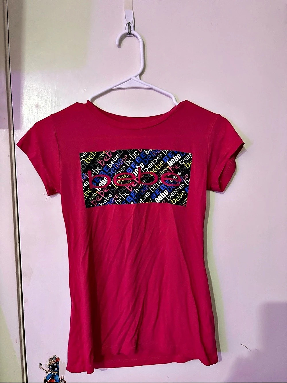 bebe Graphic Short Sleeve Tee Pink Size Small